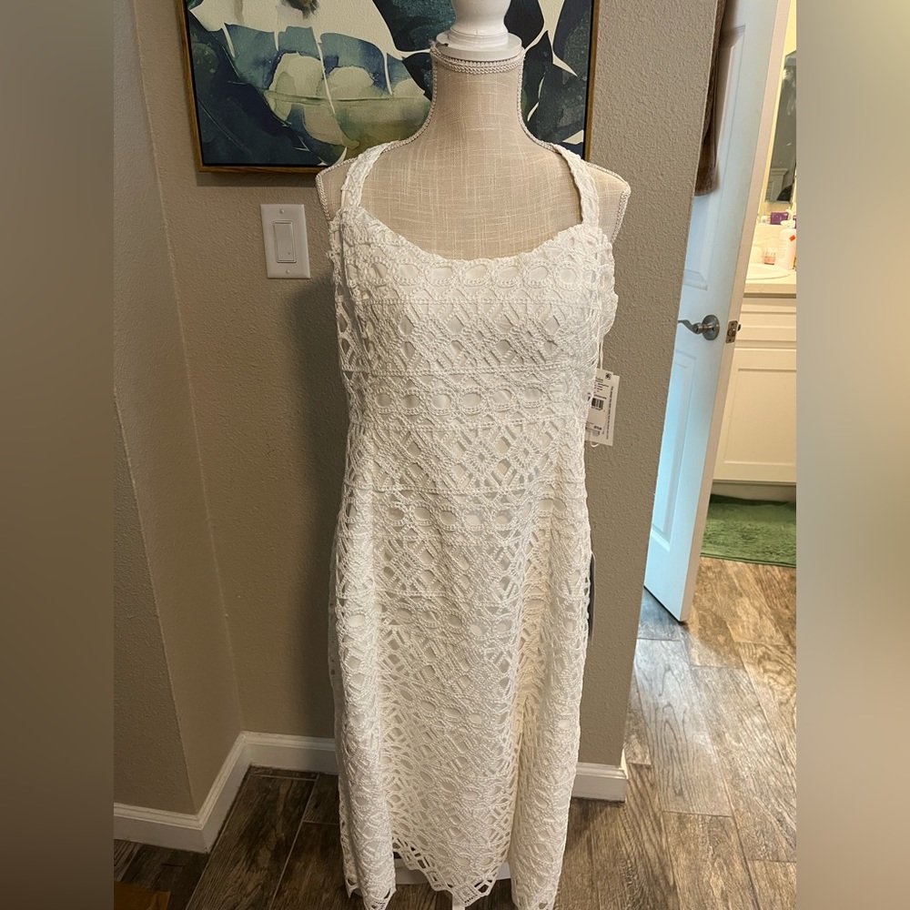 NWT crochet ivory white dress